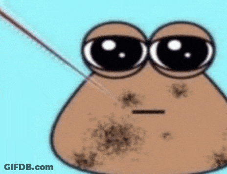 A Cartoon Of A Potato With A Sword In Its Mouth . GIF
