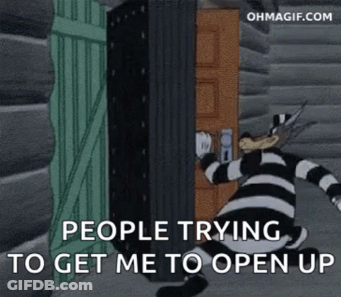 Prisoner Trying To Open Door Captioned People Trying To Get Me To Open Up GIF