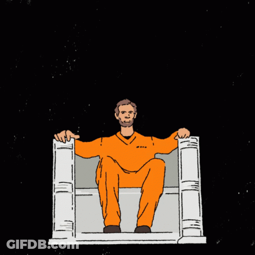 A Cartoon Of A Prisoner With The Words Finish The Job Abolish Slavery End Involuntary Servitude Below Him GIF