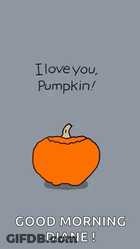 A Cartoon Of A Pumpkin Holding A Sign That Says I Love You Pumpkin GIF