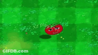 A Cartoon Of A Purple Explosion In A Plants Vs Zombies Game . GIF