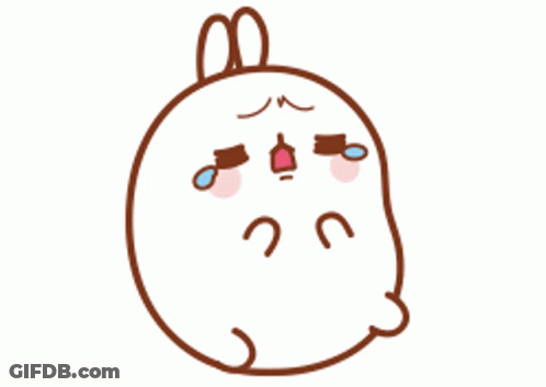 A Cartoon Of A Rabbit Crying With Tears Coming Out Of Its Eyes GIF