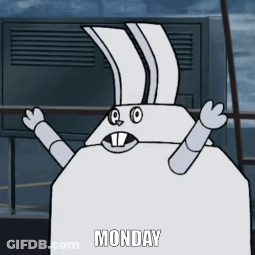 Cartoon Rabbit With Monday Text GIF