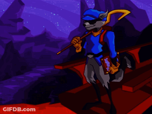 A Cartoon Of A Raccoon Holding A Cane And A Book GIF