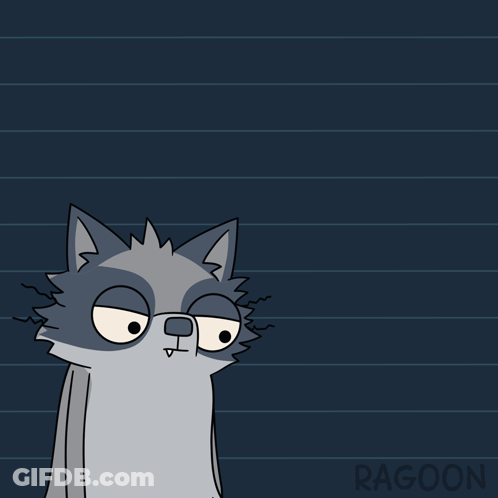 A Cartoon Of A Raccoon Looking Up At A Graph GIF