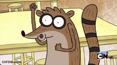 A Cartoon Of A Raccoon With A Cn Logo In The Corner GIF