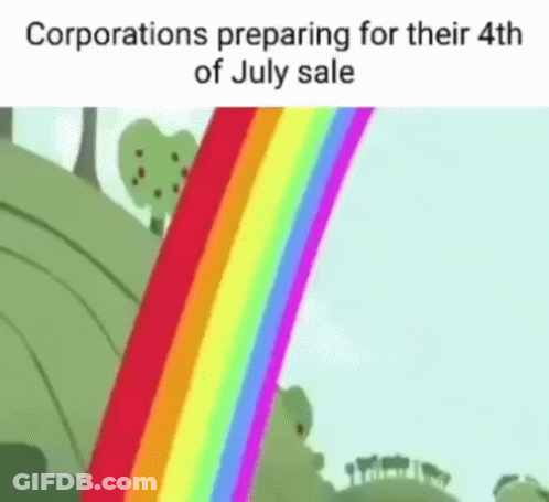 A Cartoon Of A Rainbow Coming Out Of The Sky . GIF