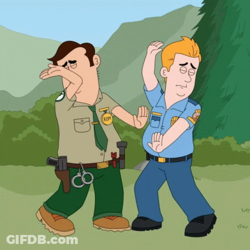 A Cartoon Of A Ranger With A Rum Badge GIF