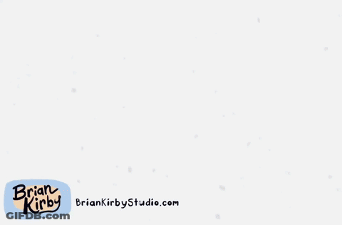 A Cartoon Of A Reindeer With A Red Nose And The Website Briankirbystudio.com Below It GIF