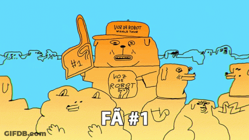 A Cartoon Of A Robot Holding A Sign That Says # 1 GIF