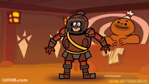 A Cartoon Of A Robot Standing Next To A Pumpkin Says Youtube.com GIF