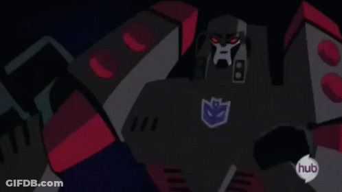A Cartoon Of A Robot With A Hub Logo On The Bottom Right GIF