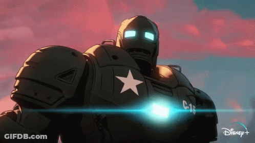 A Cartoon Of A Robot With A Star On It And The Word Disney On The Bottom GIF