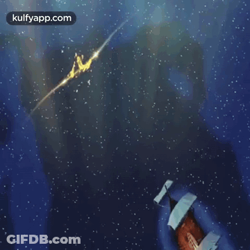 A Cartoon Of A Rocket Flying Through The Air With The Words `` Happy New Year 2022 '' Flying In The Sky . GIF