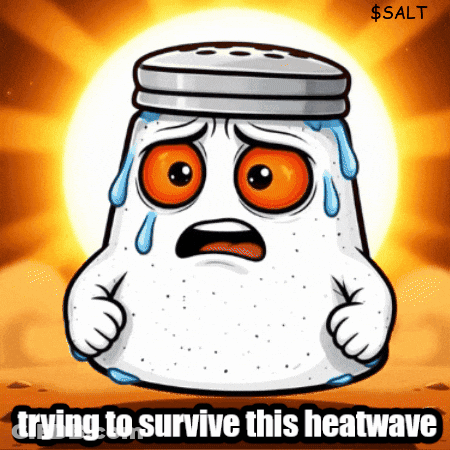 A Cartoon Of A Salt Shaker With The Words Trying To Survive This Heatwave Written Below It GIF