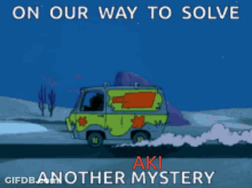 A Cartoon Of A Scooby Doo Van With The Words On Our Way To Solve Aki Another Mystery GIF