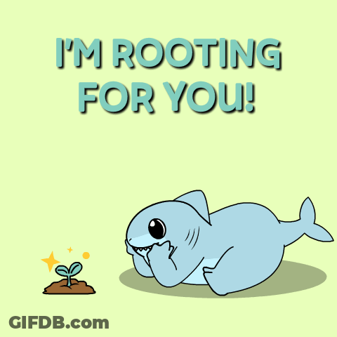 Shark Cartoon Saying I'm Rooting For You GIF