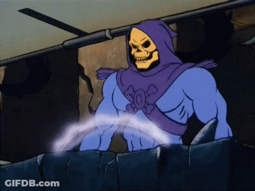 A Cartoon Of A Skeleton With A Purple Hood And A Skull On His Chest GIF