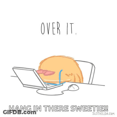 A Cartoon Of A Sloth Wearing Glasses And A Bow Sitting In Front Of A Laptop Computer GIF