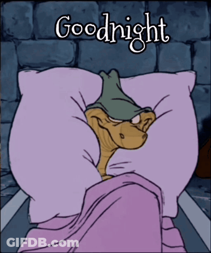 A Cartoon Of A Snake In Bed With The Words Goodnight Written Above It GIF