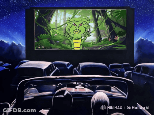 A Cartoon Of A Snake Is Being Shown On A Screen GIF