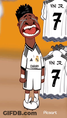A Cartoon Of A Soccer Player Wearing A Jersey With The Number 7 On It GIF