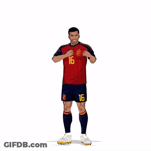 A Cartoon Of A Soccer Player With The Number 16 On His Shirt GIF