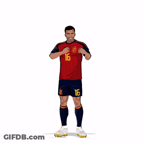 A Cartoon Of A Soccer Player With The Number 16 On His Shirt GIF