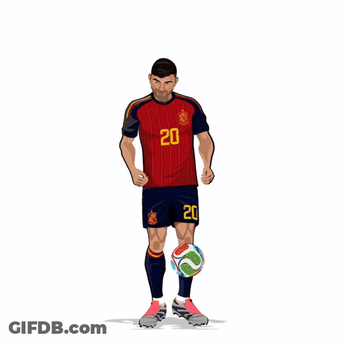A Cartoon Of A Soccer Player With The Number 20 On His Shirt GIF