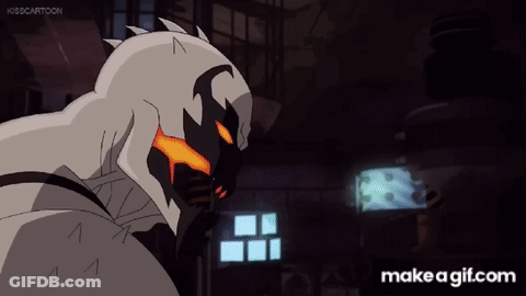 A Cartoon Of A Spiderman And A Ghost Looking At Each Other GIF