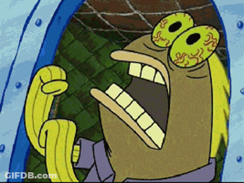 A Cartoon Of A Spongebob Character With A Huge Mouth GIF