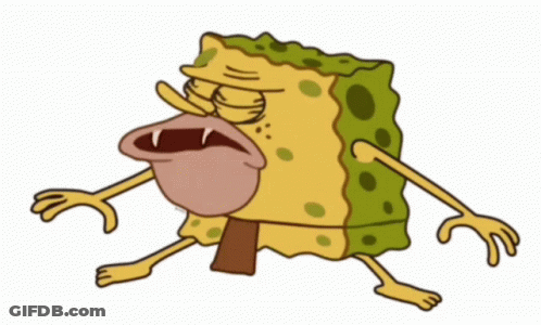 A Cartoon Of A Spongebob Squarepants Character With A Huge Mouth GIF
