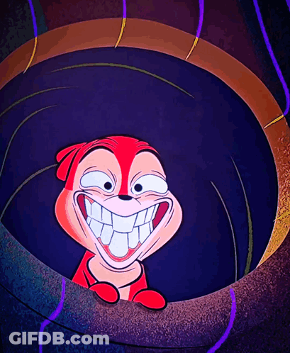 A Cartoon Of A Squirrel With A Big Smile On His Face GIF