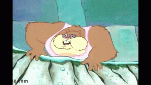 Cartoon Squirrel In Pink Tank Top GIF