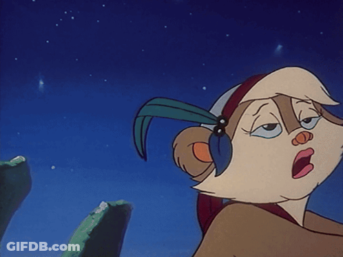 A Cartoon Of A Squirrel With The Words " I 'M Too Young To Die " On The Bottom GIF