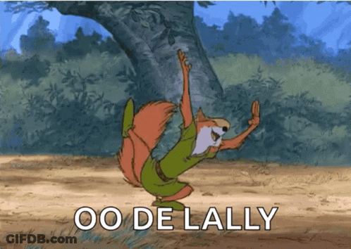 A Cartoon Of A Squirrel With The Words Oo De Lally Below Him GIF