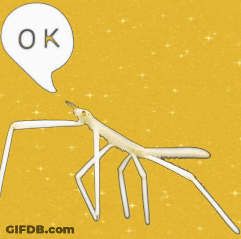 A Cartoon Of A Stick With A Speech Bubble That Says Ok GIF