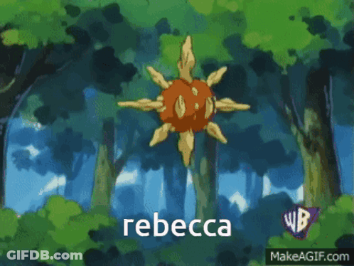 A Cartoon Of A Sun With The Name Rebecca On The Bottom GIF