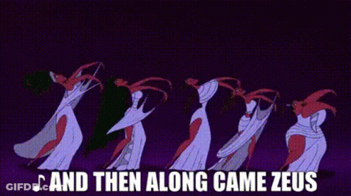 A Cartoon Of A Swirl With The Words And Then Along Came Zeus Below It GIF