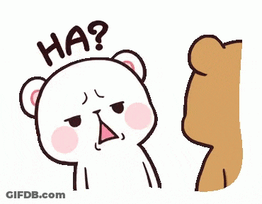 A Cartoon Of A Teddy Bear Asking Another Teddy Bear If He Is Ha ? GIF