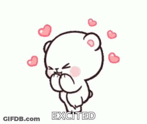 A Cartoon Of A Teddy Bear Blowing A Kiss With Hearts Surrounding It . GIF