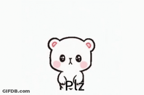 A Cartoon Of A Teddy Bear Covering Its Mouth With Its Hands And The Words `` Plz '' Below It . GIF