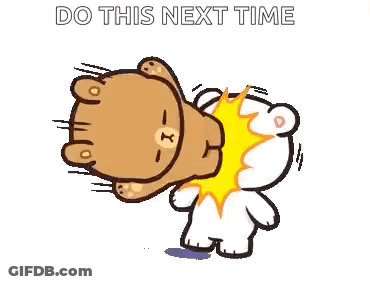A Cartoon Of A Teddy Bear Hitting Another Teddy Bear With A Punch . GIF