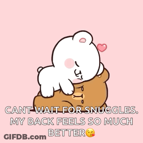 A Cartoon Of A Teddy Bear Hugging Another Teddy Bear On A Pink Background GIF