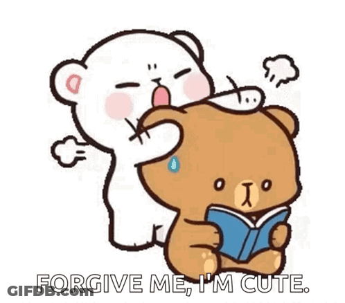 A Cartoon Of A Teddy Bear Hugging Another Teddy Bear While Holding A Book . GIF