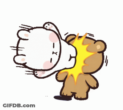 A Cartoon Of A Teddy Bear Standing Next To Another Teddy Bear With A Fire Coming Out Of Its Butt . GIF