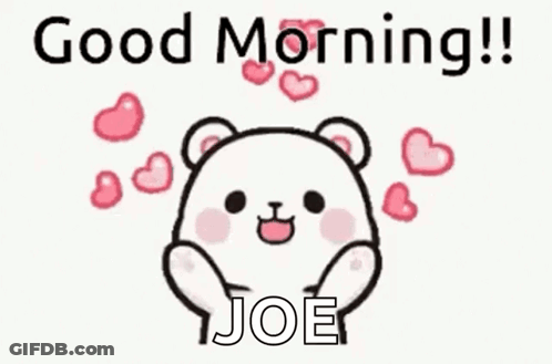 A Cartoon Of A Teddy Bear Surrounded By Hearts And The Words `` Good Morning ! '' GIF