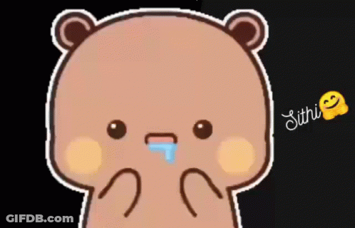 A Cartoon Of A Teddy Bear With A Tear Coming Out Of Its Nose And The Name Sithi Written Below It GIF