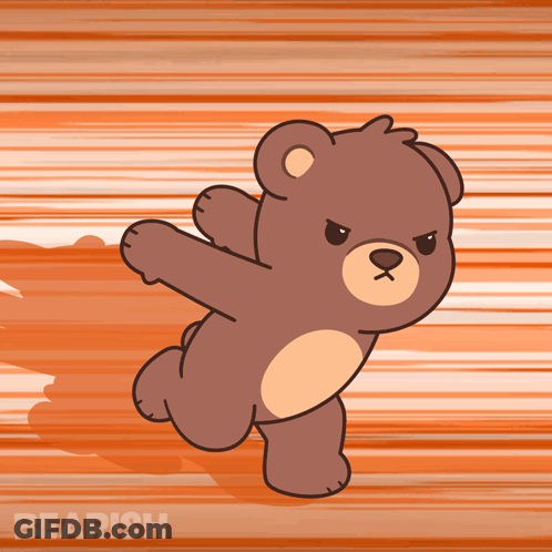 A Cartoon Of A Teddy Bear With The Word Bearish On The Bottom Right GIF