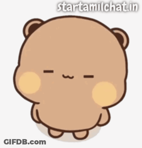 A Cartoon Of A Teddy Bear With The Words Starttamilchat.in Written Below It GIF
